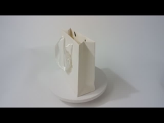 أكياس الهدايا الورقية البيضاء المطبوعة المخصصة للبيع بالجملة مقبض الشريط ذو شعار الأشعة فوق البنفسجية الموضعية