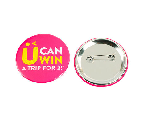 Custom Round Tinplate Pin Badges with Safety Back – Promotional Metal Button Badges