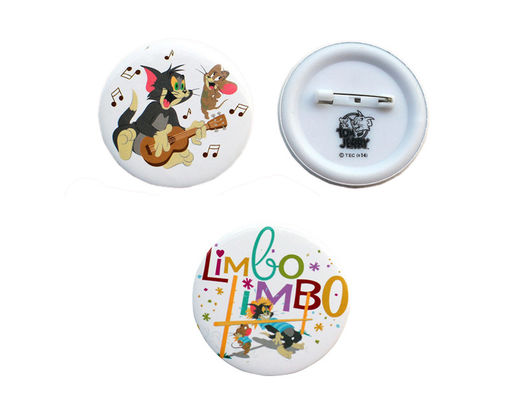 Custom Round Tinplate Pin Badges with Safety Back – Promotional Metal Button Badges