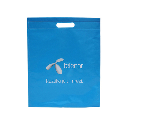 Custom Cheap D Cut Non Woven Carry Bag Promotional D Cut Bag Price With Logo Print