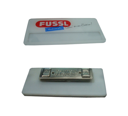 Custom Acrylic Name Badges Magnetic Employee Name Tags With Insert Name Paper Window
