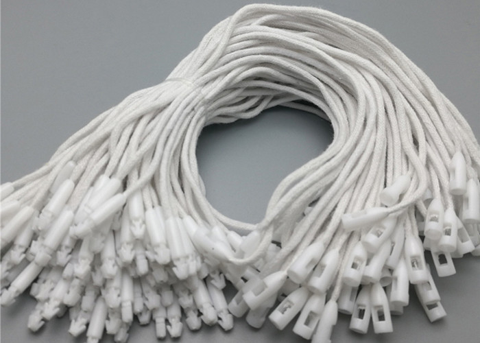 White Plastic Clohting Tag String Black Stock Hang Tag With Bullet Clasp Manufacturer