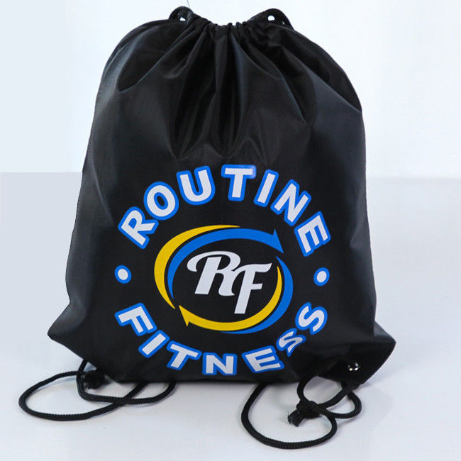 Custom Drawstring Bags With Logo print Personalized Black Drawstring Backpack Bulk