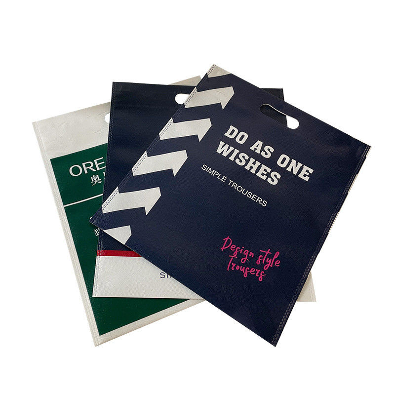 Custom Cheap D Cut Non Woven Carry Bag Promotional D Cut Bag Price With Logo Print
